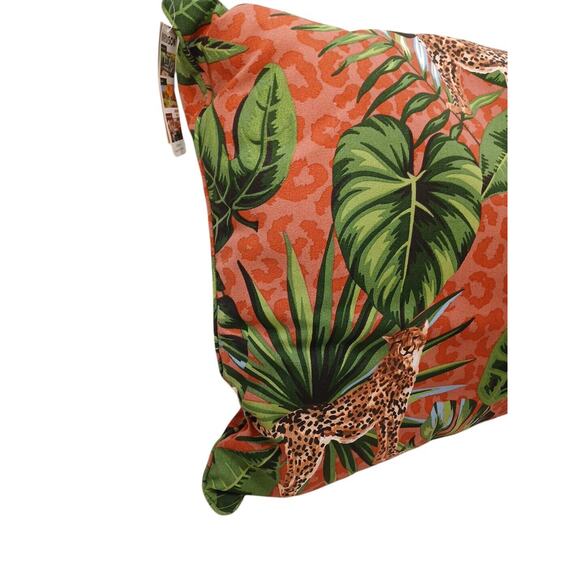 Madison OUTDOOR Pillow 22" Tropical Cheetah Weatherproof Palm Jungle Colorful - Picture 3 of 10